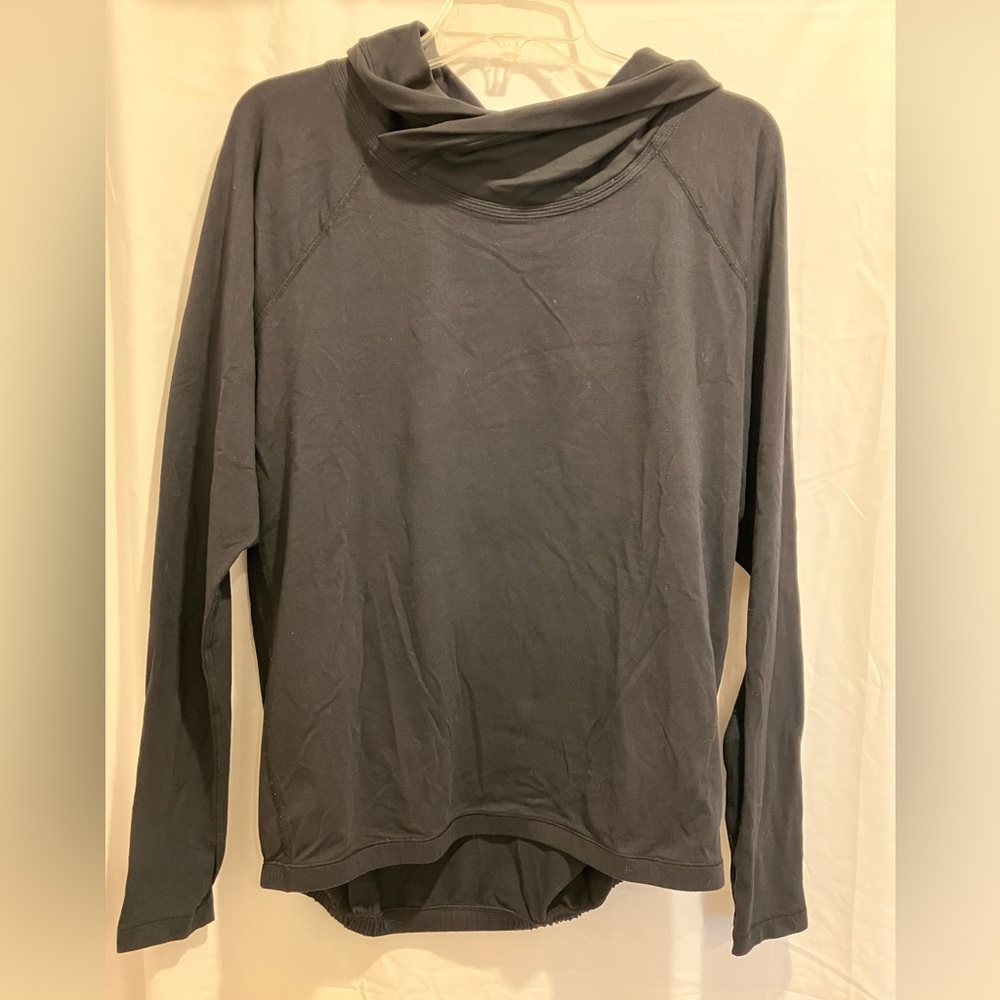 EUC - Lululemon Athletica - No Fade Black Cowl Neck Pullover